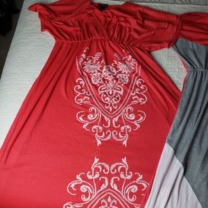 2 coral maxi dresses 3x